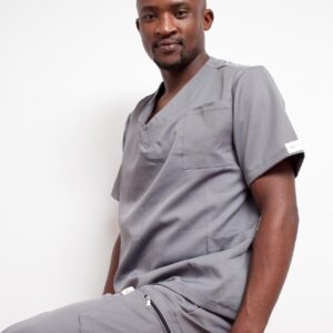 Mens Classic Scrub Top - Grey
