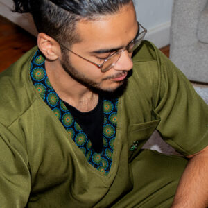 Mens Olive green shwe shwe top
