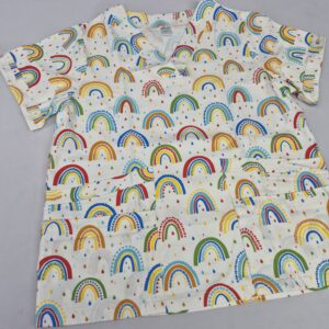 Rainbow Print 100% Cotton Scrub Top