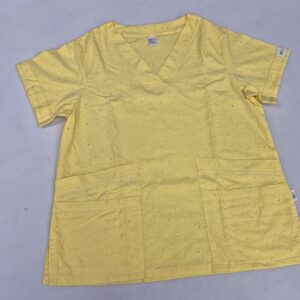 100% Cotton Anglaise Scrub Top | Breathable Summer scrub Top with Multiple Pockets