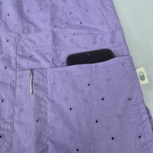 100% Cotton Anglaise Scrub Top | Breathable Summer Top with Multiple Pockets