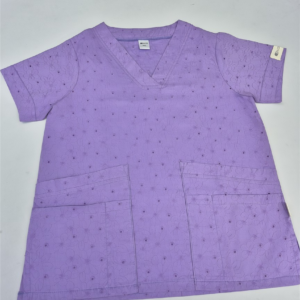 100% Cotton Anglaise Scrub Top | Breathable Summer Top with Multiple Pockets